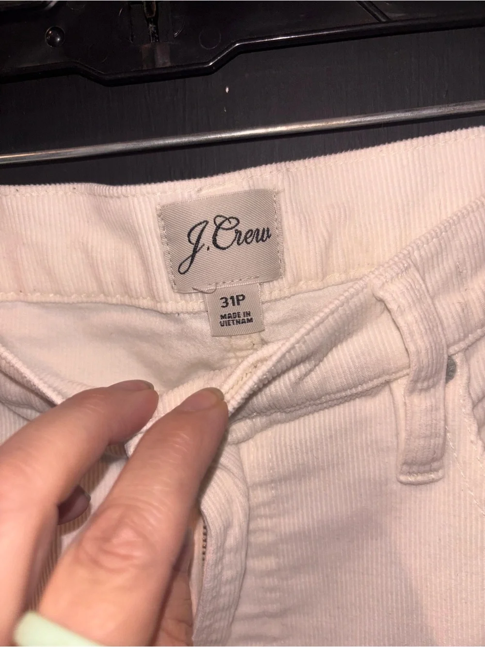 J.Crew Vintage Straight 9” White Corduroy Pants 31 Petite Re-Imagined